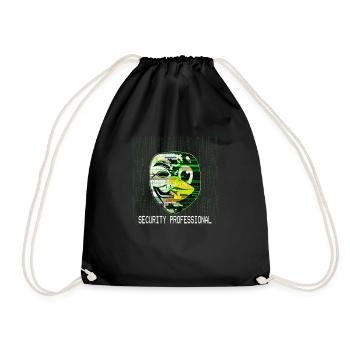 Cyber Security Professional Hacker Maske Linux - Turnbeutel - Schwarz - Vorne