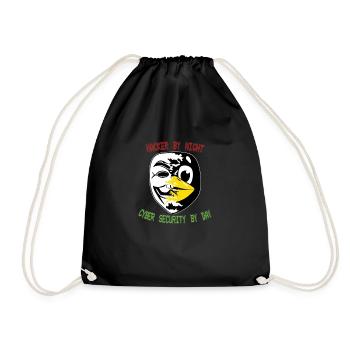 Lustiger Cyber Security Expert Linux Pinguin als - Turnbeutel - Schwarz - Vorne