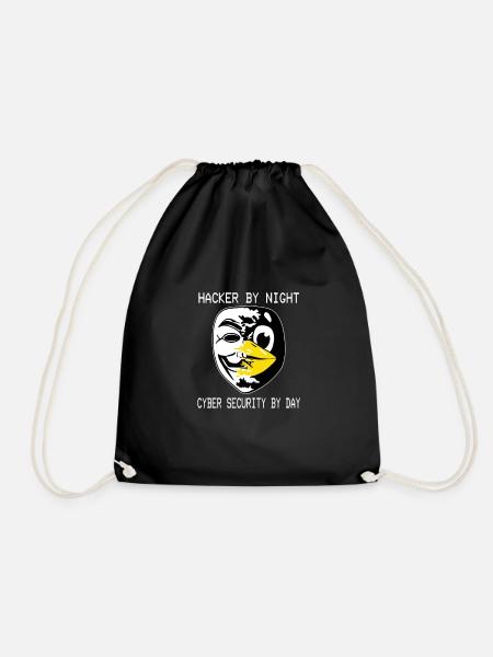 Hacker By Night - Cyber Security By Day Linux - Turnbeutel - Schwarz