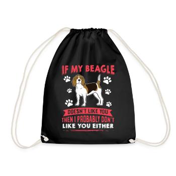 Dog saying Beagle design for dog lovers - Drawstring Bag - black - Front