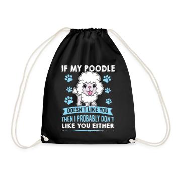 Dog Poodle Design for Dog Lovers - Drawstring Bag - black - Front