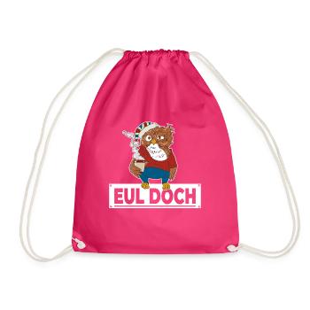 Morgenmuffel Eule mit Kaffee Eul Doch keine Bock - Turnbeutel - Fuchsia - Vorne