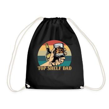 Top Shelf Dad Whiskey Lovers Fathers Day - Drawstring Bag - black - Front