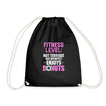 Donut Fitness - Turnbeutel - Schwarz - Vorne
