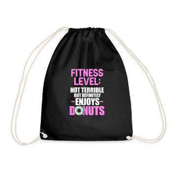 Donut Fitness Gym Workout Donuts Geschenk - Turnbeutel - Schwarz - Vorne