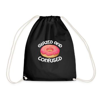 Donut Sweets Donuts Food Baker Gift - Drawstring Bag - black - Front