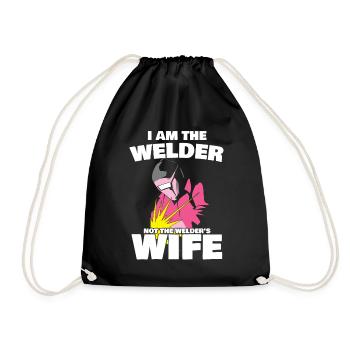 Welder Spruch Design for MetalWorkers - Drawstring Bag - black - Front