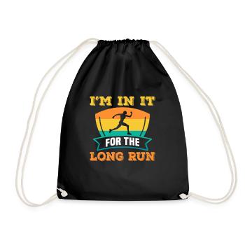 Laufen Marathon Läuferin Laufsport - Turnbeutel - Schwarz - Vorne
