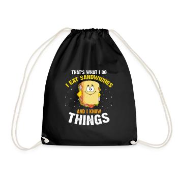 Sandwich Love and Scientist Cheese Food - Drawstring Bag - black - Front