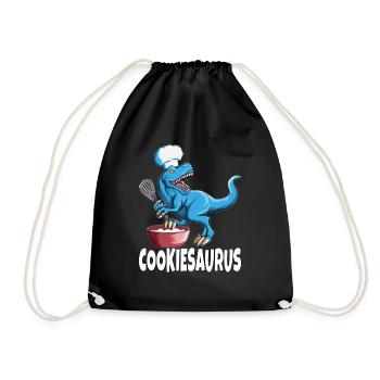 T Rex Cookiesaurus jeu de mots pour les fans de dos boulanger - Sac de sport léger - noir - Devant