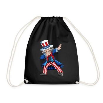 Independence Day USA American Dab Outfit - Drawstring Bag - black - Front