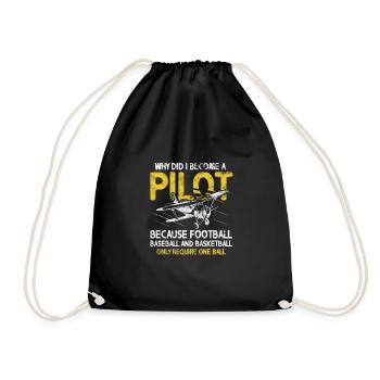 Pilot - Turnbeutel - Schwarz - Vorne