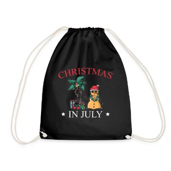 Christmas In July Snowman from Sand Beach - Drawstring Bag - black - Front