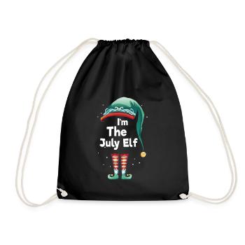 I Am The July Elf Gift Shirt - Drawstring Bag - black - Front