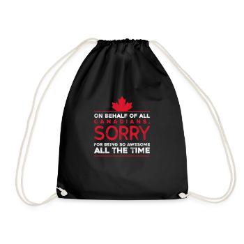 Canada Maple Leaf Flag Canada Vancouver Gift - Drawstring Bag - black - Front