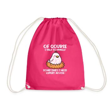 Chicken - Drawstring Bag - fuchsia - Front