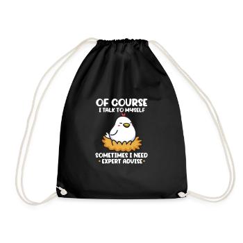 Huhn Bauernhof Geflügel Hahn Hühner Geschenk - Turnbeutel - Schwarz - Vorne