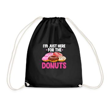 Donut Sweets Donuts Food Baker Gift - Drawstring Bag - black - Front