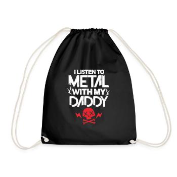 Vater Heavy Metal Sohn Tochter Vatertag Geschenk - Turnbeutel - Schwarz - Vorne