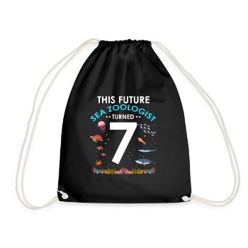 Zooologist Marine biologist 7 years birthday - Drawstring Bag - black - Front