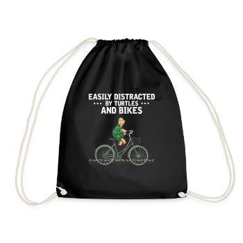 Turtles And Bicycles Bicycle Marine Biologist - Drawstring Bag - black - Front