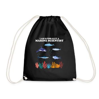 Official Marine Scientist Marine Biologist - Drawstring Bag - black - Front
