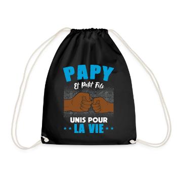 papy petit fils unis pour la vie check humour - Sac de sport léger - noir - Devant