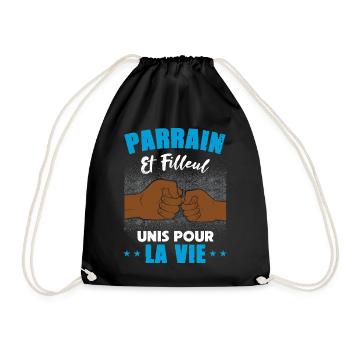 Demande parrain et filleul unis pour la vie humour - Sac de sport léger - noir - Devant