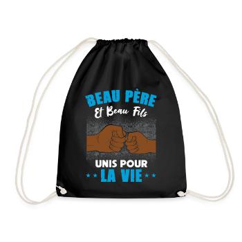 Cadeau beau père beau fils unis pour la vie check - Sac de sport léger - noir - Devant