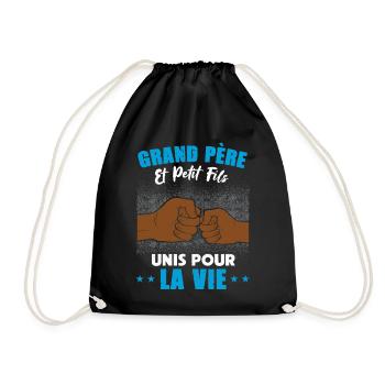 Papy et petit fils unis pour la vie fête des papy - Sac de sport léger - noir - Devant