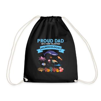 Proud Dad Microbiology Biology Biologist Sea - Drawstring Bag - black - Front