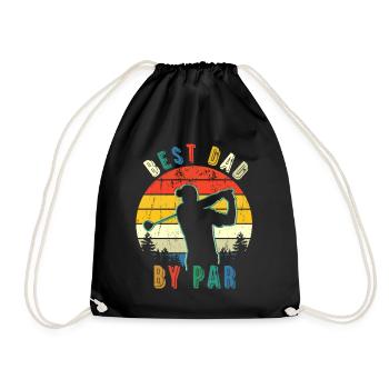 Best Dad By Par Fathers Day - Drawstring Bag - black - Front