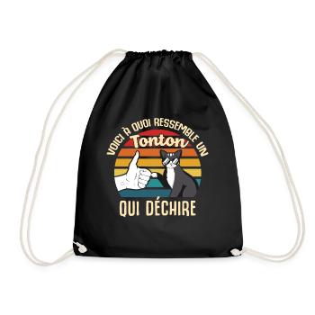 tonton cadeau propriétaire chats lunettes oncle - Sac de sport léger - noir - Devant
