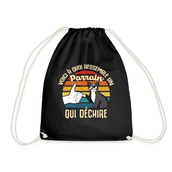 parrain cadeau propriétaire chats lunettes cool - Sac de sport léger - noir - Devant