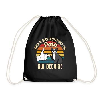 poto amis cadeau propriétaire chats lunettes cool - Sac de sport léger - noir - Devant