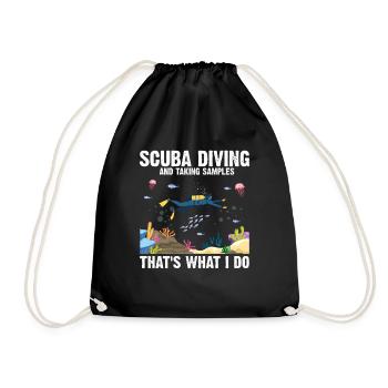 Diving Diver Marine Biologist Marine Biology Ocean - Drawstring Bag - black - Front