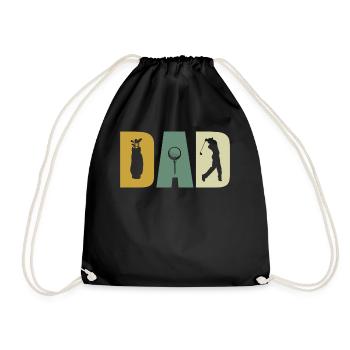 Golfing Dad Lovers Fathers Day - Drawstring Bag - black - Front