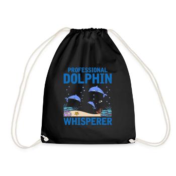 Professional Dolphin Whisperer Zooologist Sea Oze - Drawstring Bag - black - Front
