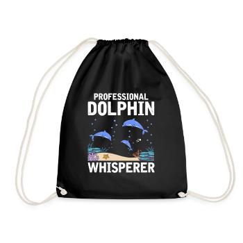 Professional Dolphin Whisperer Zooologist Sea Oze - Drawstring Bag - black - Front