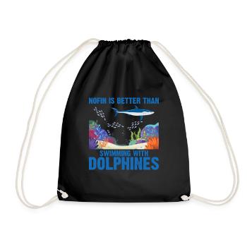 Avec les dauphins Nage Dauphin Océan Mammifère marin - Sac de sport léger - noir - Devant