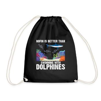 Avec les dauphins Nage Dauphin Océan Mammifère marin - Sac de sport léger - noir - Devant