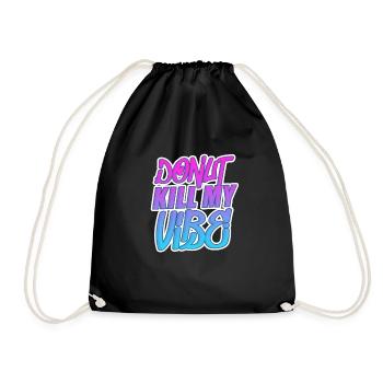 Donut Sweets Donuts Food Baker Gift - Drawstring Bag - black - Front