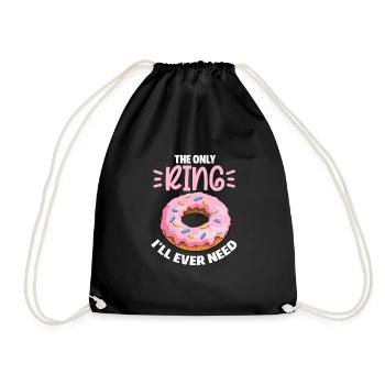 Donut Sweets Donuts Food Baker Gift - Drawstring Bag - black - Front
