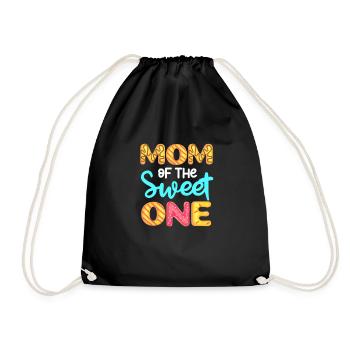 Donut Mutter Tochter Sohn Donuts Geschenk - Turnbeutel - Schwarz - Vorne