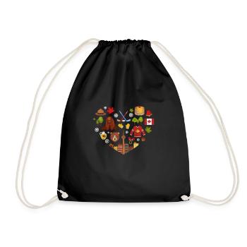 Canada Maple Leaf Flag Canada Vancouver Gift - Drawstring Bag - black - Front