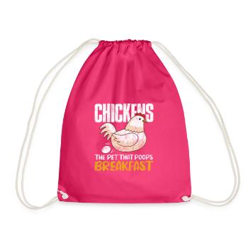 Chicken - Drawstring Bag - fuchsia - Front