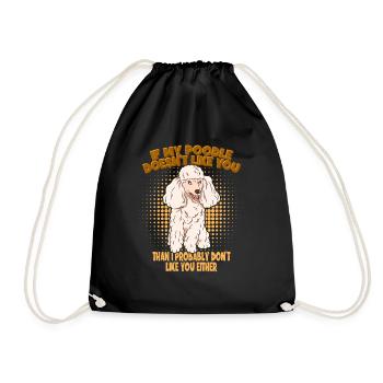 Dog Poodle Design for Dog Lovers - Drawstring Bag - black - Front