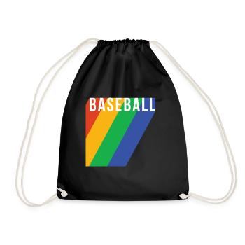 Rainbow Baseball Shirt Gift - Drawstring Bag - black - Front