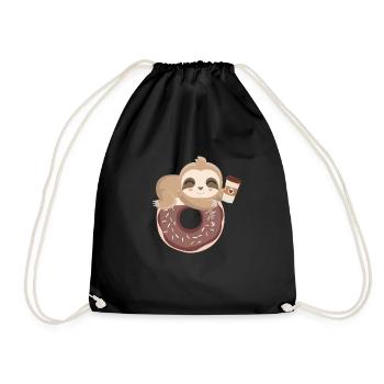 Donut Café Paresseux Donuts GEschenk - Sac de sport léger - noir - Devant