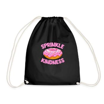 Donut Sweets Donuts Food Baker Gift - Drawstring Bag - black - Front